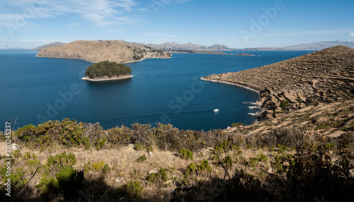 Isla del Sol, Bolivia, panorama from the top of the island photo