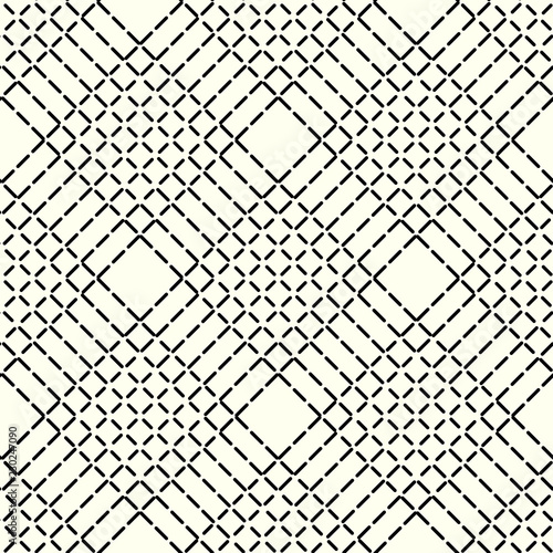 Abstract geometric pattern with lines, rhombuses a seamless vector background. Black and white texture