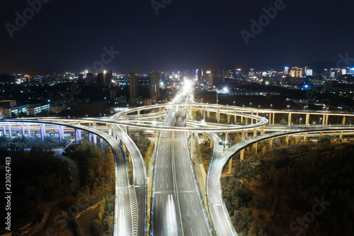 Highway transportation system highway interchange at mopac Expressway and highway 183 in Austin Texas USA summertime green road way interstate photo