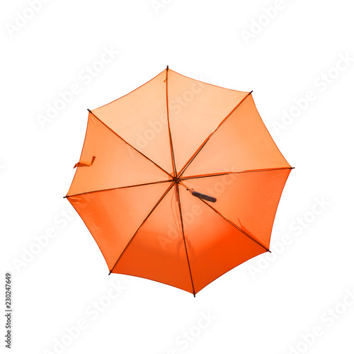 orange umbrella isolated on white background