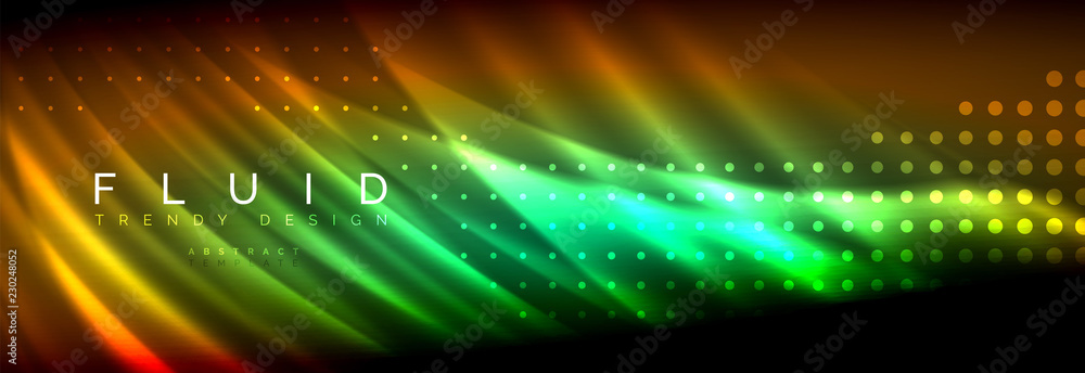 Liquid neon flowing waves, glowing light lines background Liquid neon flowing waves, glowing light lines background