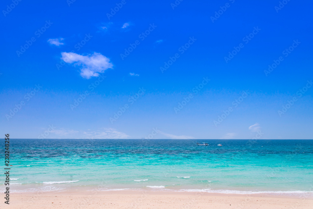Beautiful tropical sea and blue sky, phuket, thailand