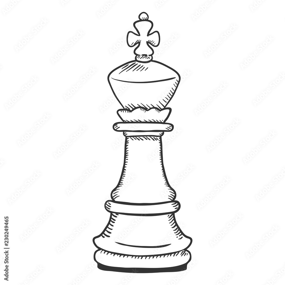 Premium Vector  Hand drawn chess king and queen