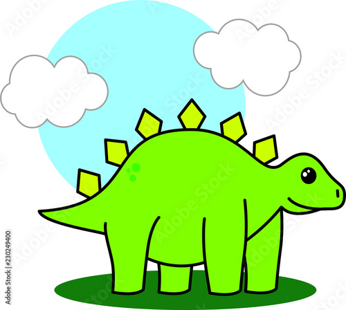 Illustrazione dinosauro cartoon, Stegosauro felice © sonia