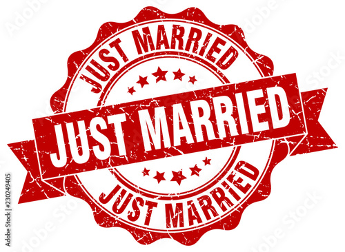 just married stamp. sign. seal