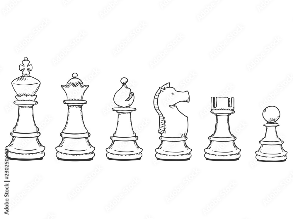 Premium Vector  Two pawns are chess pieces sketch. lies and