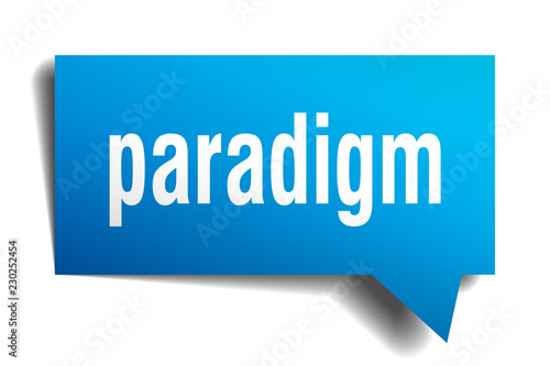 paradigm blue 3d speech bubble