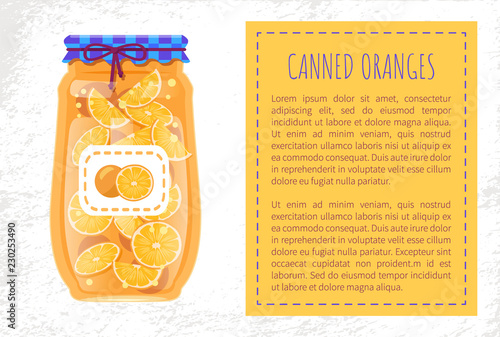 Sliced Oranges Canned in Small Glass Container