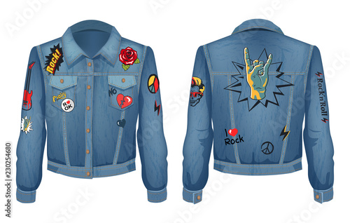 Rock Music Outfit Jeans Set Vector Illustration