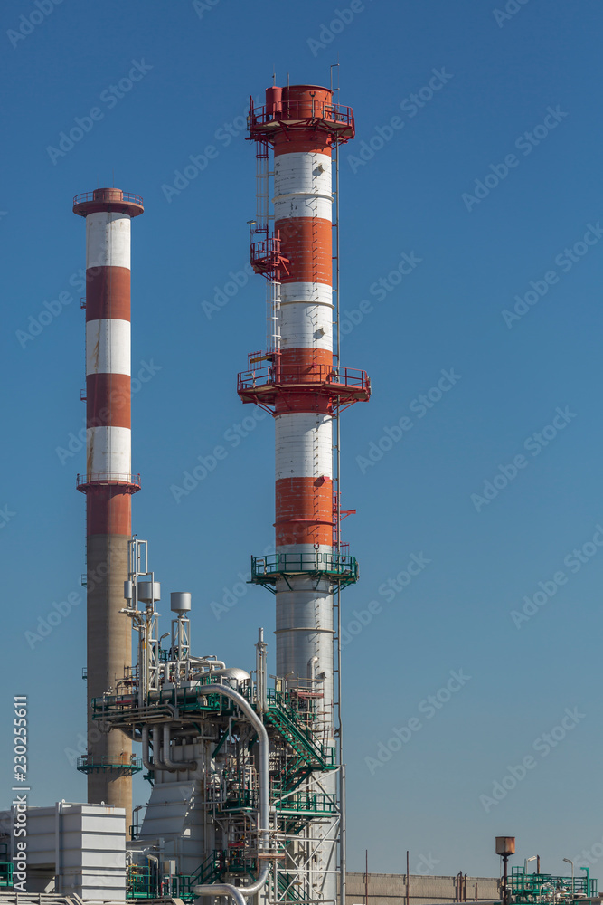 Detailed part view, industrial complex of oil refinery Detailed part view, industrial complex of oil refinery