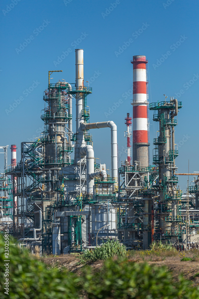 Detailed part view, industrial complex of oil refinery Detailed part view, industrial complex of oil refinery