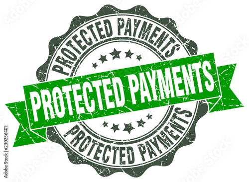 protected payments stamp. sign. seal