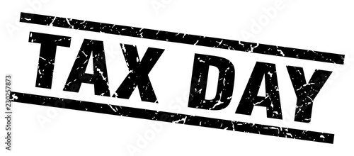 square grunge black tax day stamp
