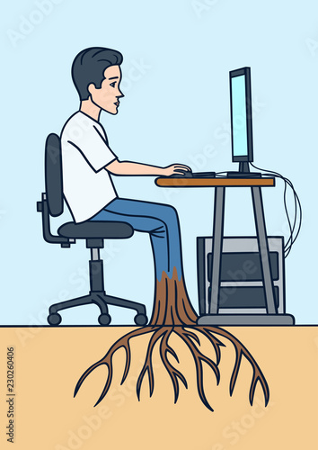 The user spends a lot of time at the computer.