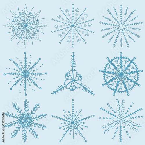 great_1_Christmas and new year set of elements for snowflake background design is isolated