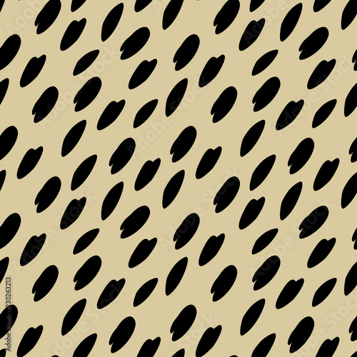 abstract vector seamless pattern black spots on beige background