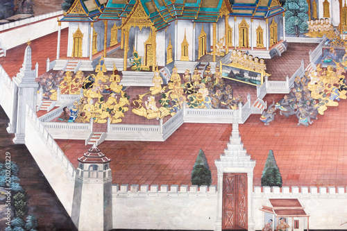Traditional Thai painting Art wall