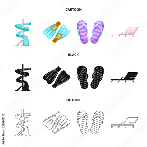 Isolated object of pool and swimming logo. Set of pool and activity stock symbol for web.