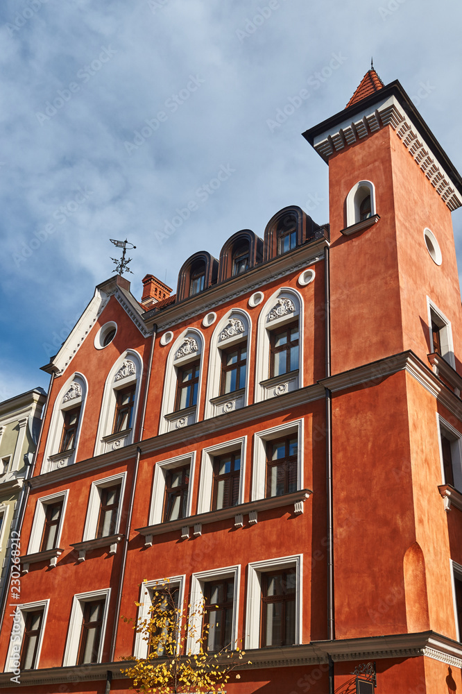  Art Nouveau facade of the building  in Poznan.