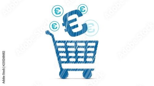 icona, carrello, commercio elettronico,