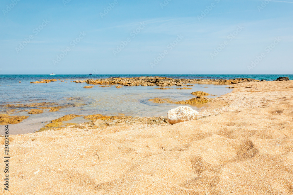 Creta Rossa beach and its bay in Ostuni Salento Italy