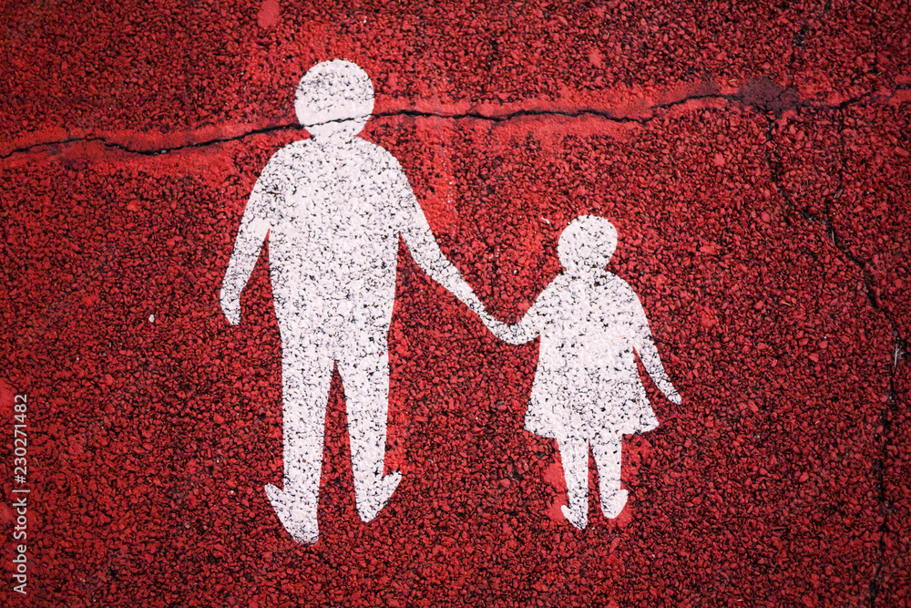 sign of parent and child on the road sign of parent and child on the road