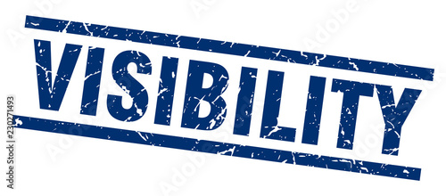 square grunge blue visibility stamp