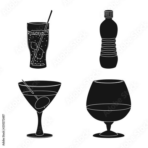 Vector design of drink and bar icon. Collection of drink and party stock symbol for web.