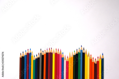Pencils on white background