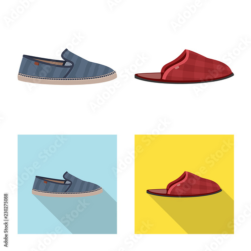 Isolated object of shoe and footwear logo. Set of shoe and foot stock symbol for web.