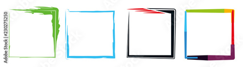 Creative vector illustration of elements drawn with watercolors. Background brush stroke box. Art paint design. Label stickers. Cap for handwritten words	