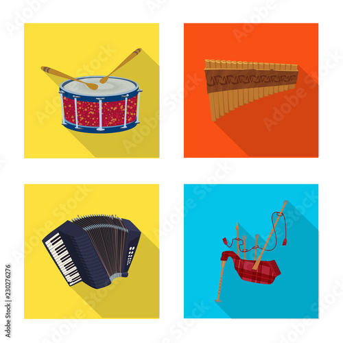 Isolated object of music and tune logo. Set of music and tool vector icon for stock.