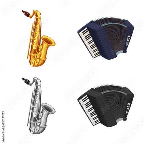 Vector design of music and tune sign. Collection of music and tool stock symbol for web.