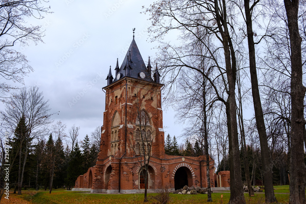 Chapelle tower in the Alexander Park in Tsarskoe Selo, Pushkin