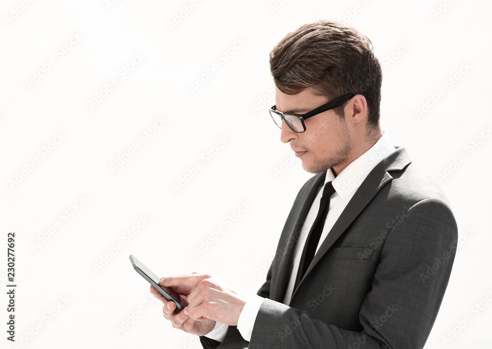 close up.businessman using his smartphone close up.businessman using his smartphone
