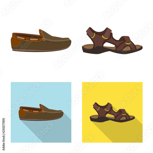 Isolated object of shoe and footwear icon. Collection of shoe and foot stock vector illustration.