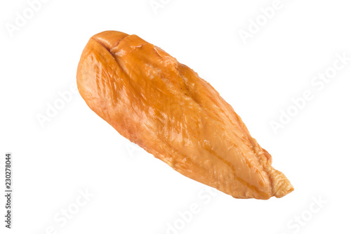smoked chicken fillet isolated on a white background
