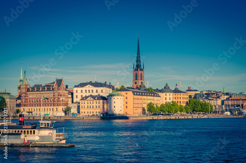Riddarholmen island with Riddarholm Church spires, Stockholm, Sweden © Aliaksandr