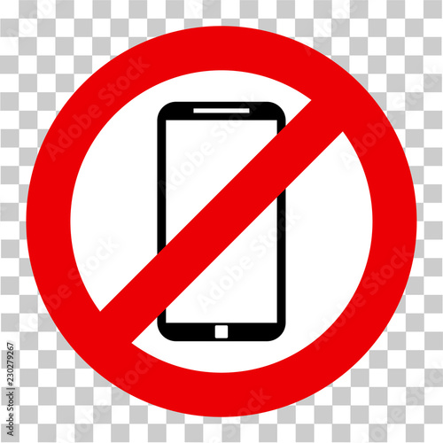 Verbotsschild Smartphone Transparent