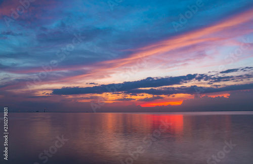  Landscape sunset beautifu in the sea. © NONTANUN