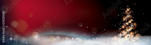 BANNIÈRE DÉCOR DE NOËL ROUGE AVEC SAPIN