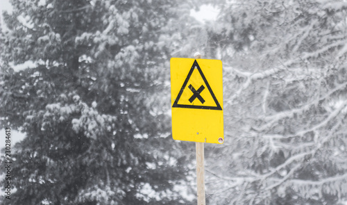 danger sign in winter