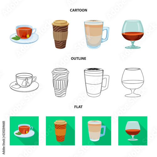 Wallpaper Mural Vector design of drink and bar sign. Set of drink and party vector icon for stock. Torontodigital.ca