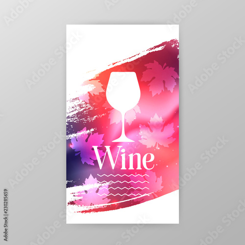 Wineglass promotion banner for wine tasting event, restaurant menu, winery vector illustration. Brochure, poster, invitation card design