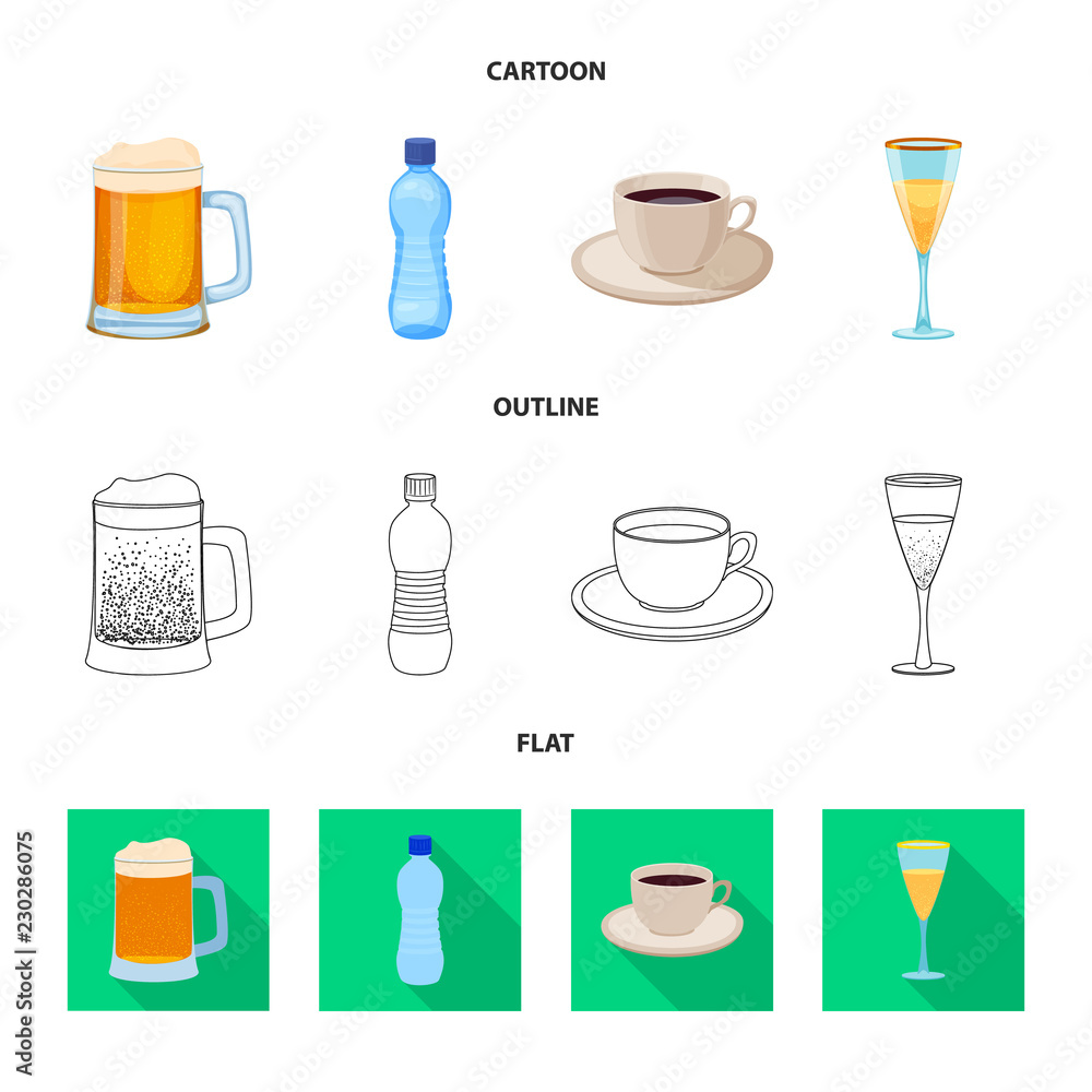 Vector illustration of drink and bar sign. Collection of drink and party vector icon for stock. Vector illustration of drink and bar sign. Collection of drink and party vector icon for stock.