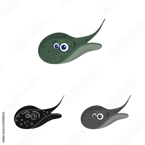 Isolated object of sea and animal sign. Set of sea and marine stock vector illustration.