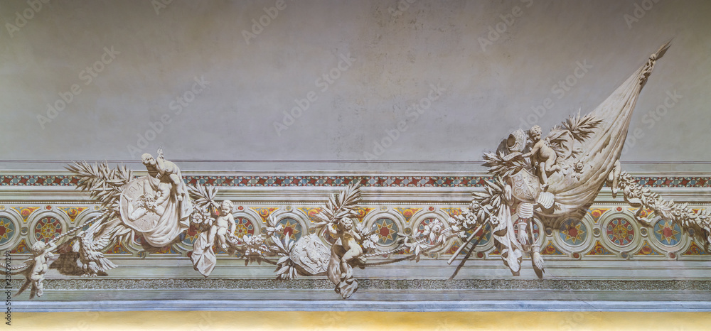 Φωτογραφία Decoration in the interior of Palazzo dei Normanni (Palace of the Normans) or Royal Palace of Palermo