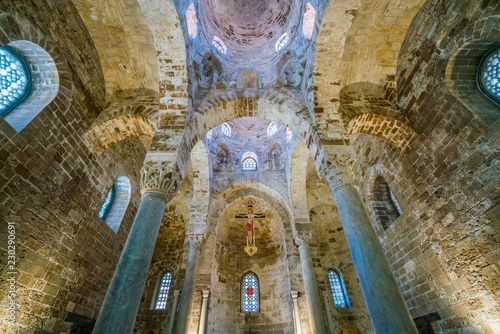 Interior sight in the Church of San Cataldo in Palermo. Sicily, Italy. photo