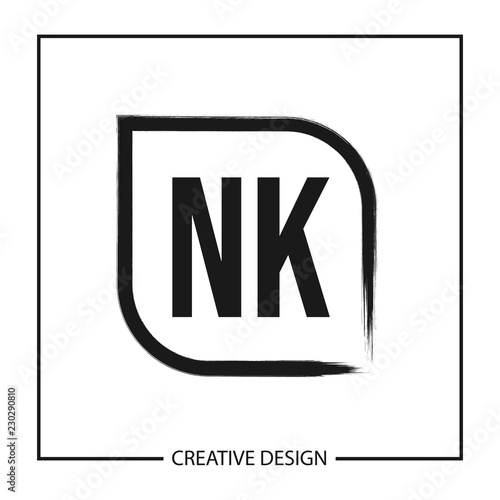 Initial NK Letter Logo Template Design