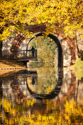 Photography Sunny autumnal day at Lietzensee Park, locality of Charlottenburg, in Berlin, Germany